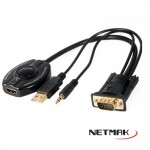 Cable VGA Netmak C63 VGA (M) a Audio + USB (M) + HDMI (H) - 