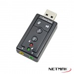 Adaptador Netmak USB-A Audio 7.1 (M) a  3.5mm Audio (H) + Mi